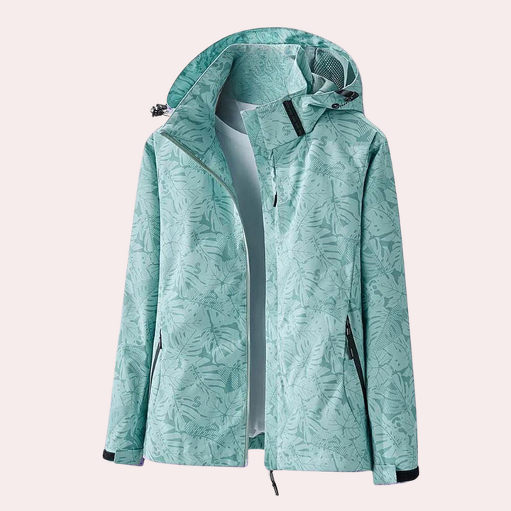 Giacca leggera da uomo per la mezza stagione con cappuccio – antivento, idrorepellente e motivo tropicale alla moda per primavera e autunno