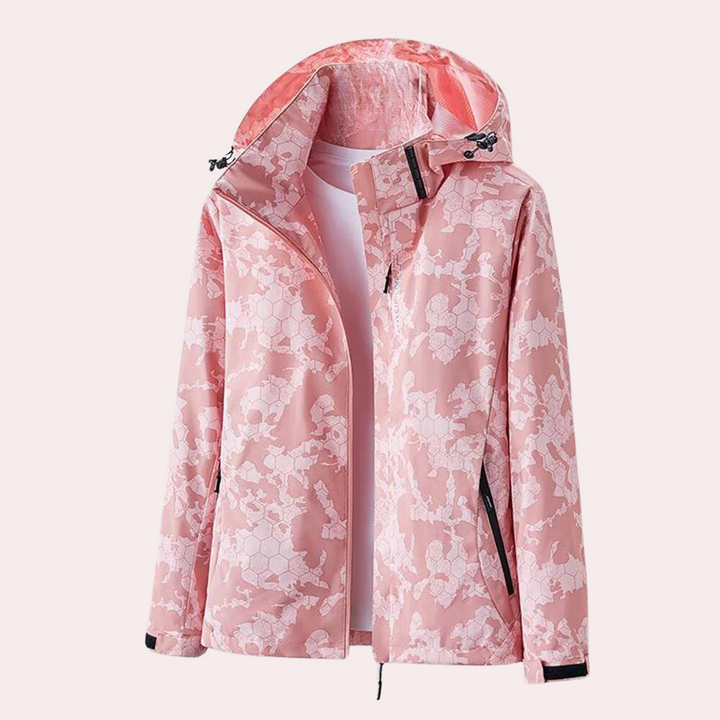Giacca leggera da uomo per la mezza stagione con cappuccio – antivento, idrorepellente e motivo tropicale alla moda per primavera e autunno