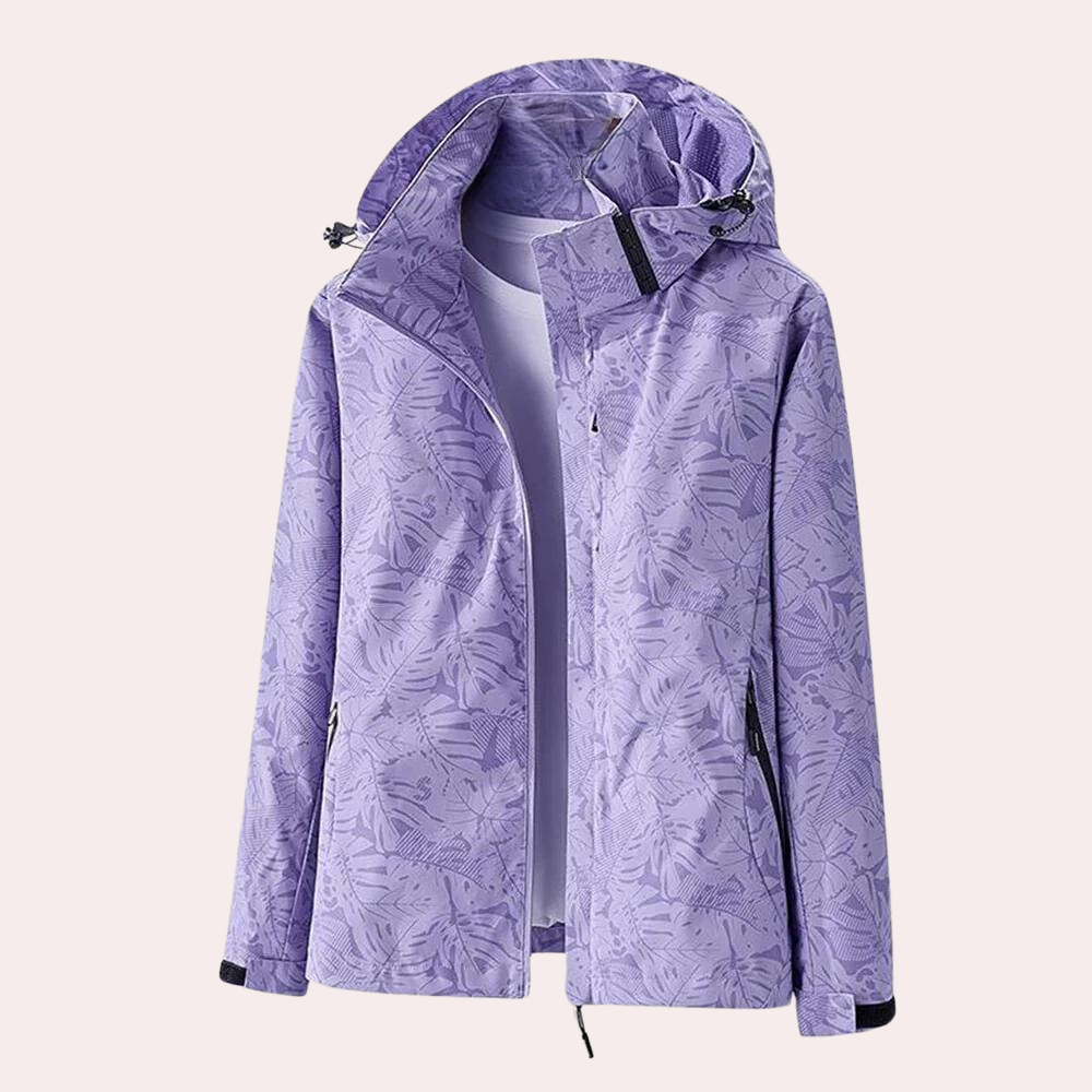Giacca leggera da uomo per la mezza stagione con cappuccio – antivento, idrorepellente e motivo tropicale alla moda per primavera e autunno