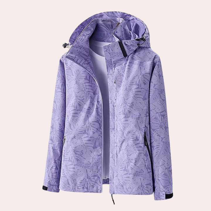 Giacca leggera da uomo per la mezza stagione con cappuccio – antivento, idrorepellente e motivo tropicale alla moda per primavera e autunno