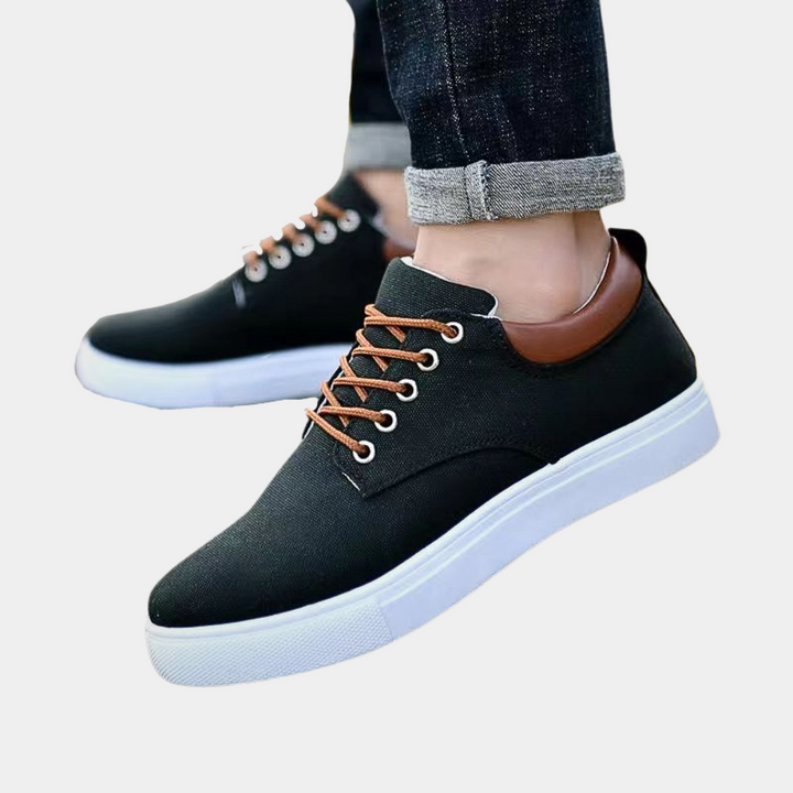 Baskets homme en toile – Chaussures de loisirs confortables avec coutures contrastées et semelle antidérapante