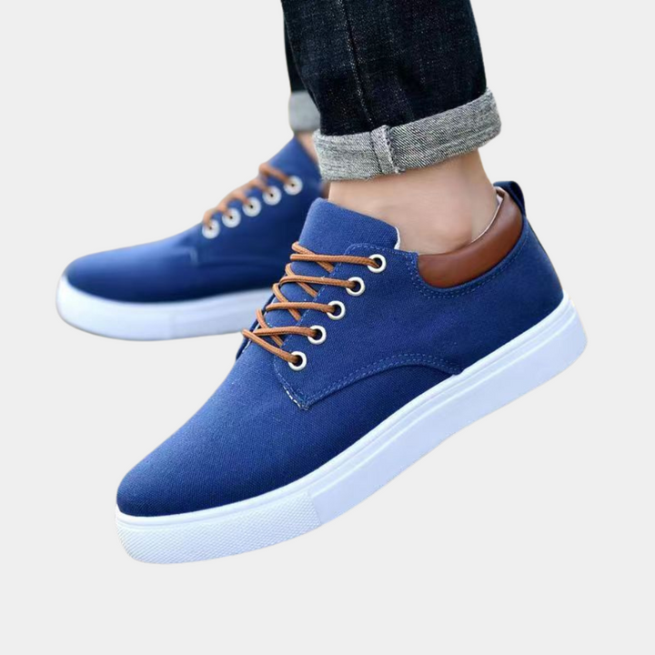 Baskets homme en toile – Chaussures de loisirs confortables avec coutures contrastées et semelle antidérapante