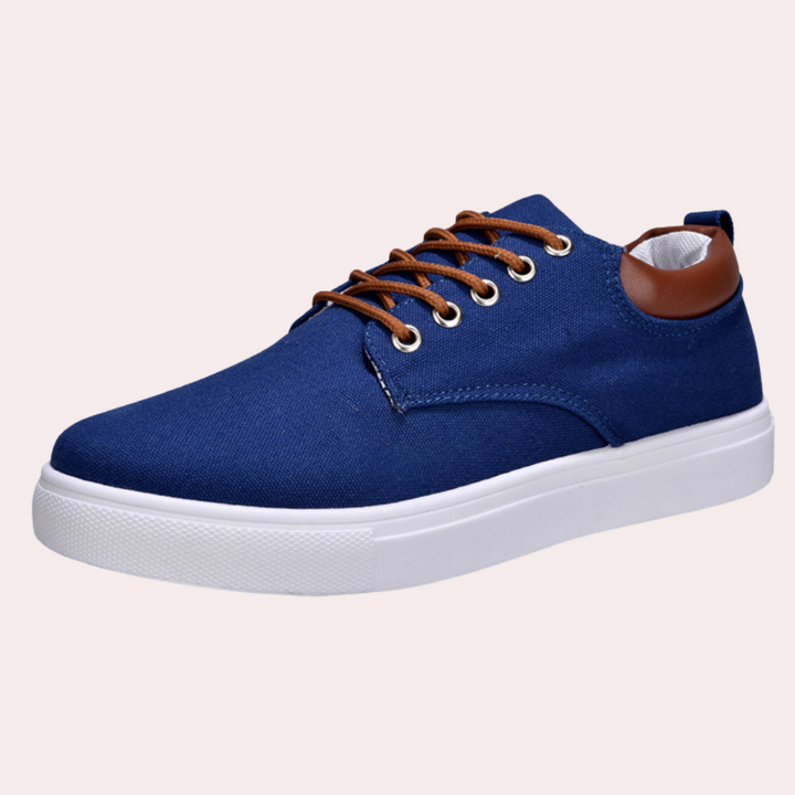 Baskets homme en toile – Chaussures de loisirs confortables avec coutures contrastées et semelle antidérapante