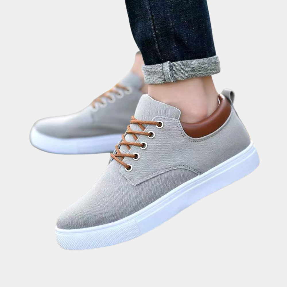 Baskets homme en toile – Chaussures de loisirs confortables avec coutures contrastées et semelle antidérapante