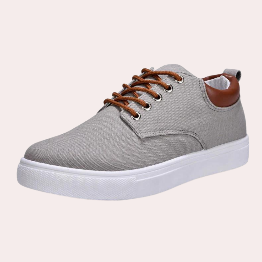 Baskets homme en toile – Chaussures de loisirs confortables avec coutures contrastées et semelle antidérapante