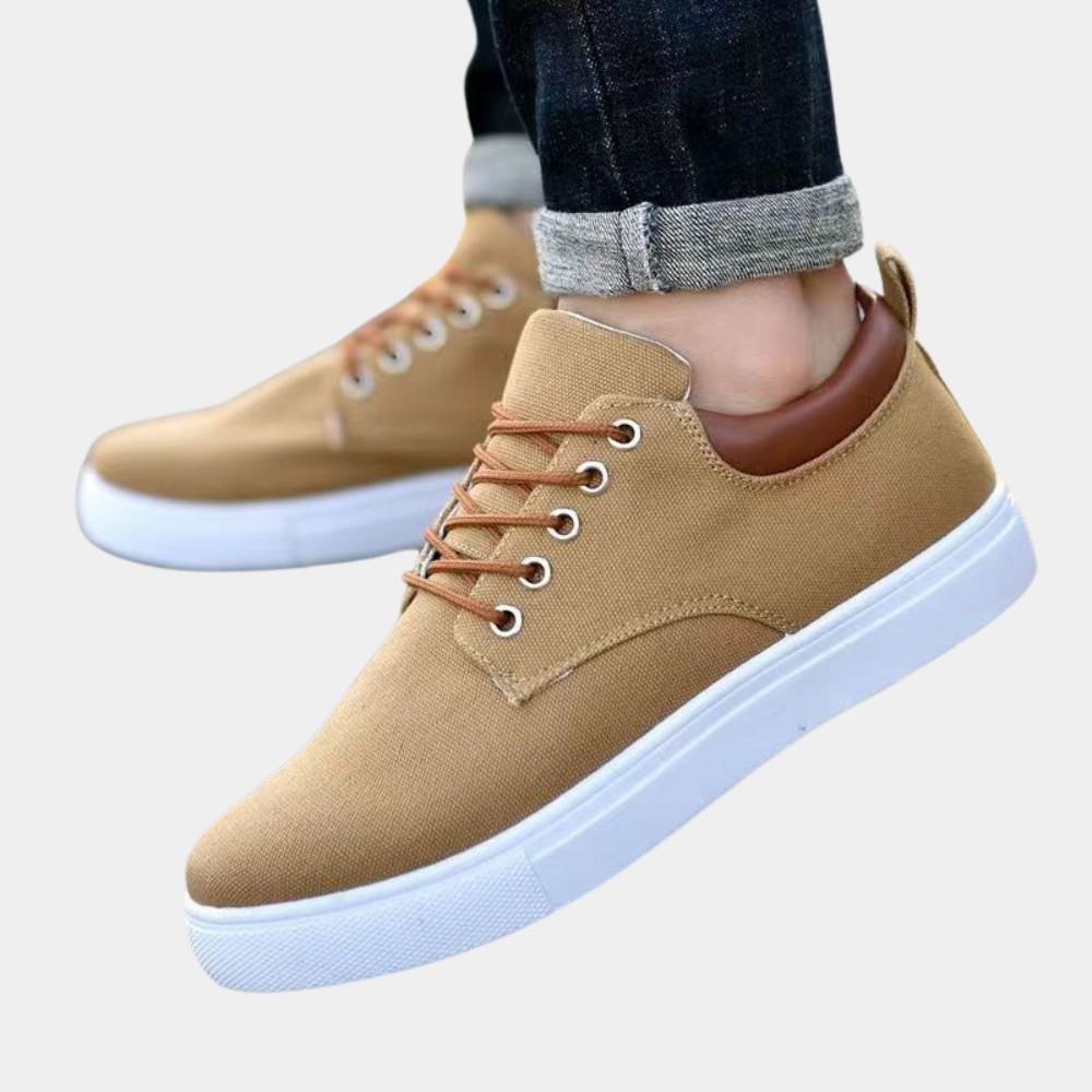 Baskets homme en toile – Chaussures de loisirs confortables avec coutures contrastées et semelle antidérapante