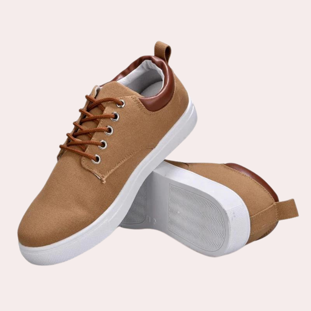 Baskets homme en toile – Chaussures de loisirs confortables avec coutures contrastées et semelle antidérapante