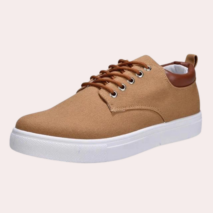 Baskets homme en toile – Chaussures de loisirs confortables avec coutures contrastées et semelle antidérapante