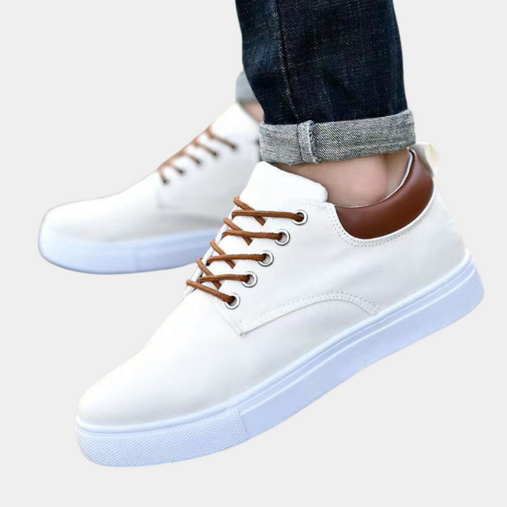 Baskets homme en toile – Chaussures de loisirs confortables avec coutures contrastées et semelle antidérapante