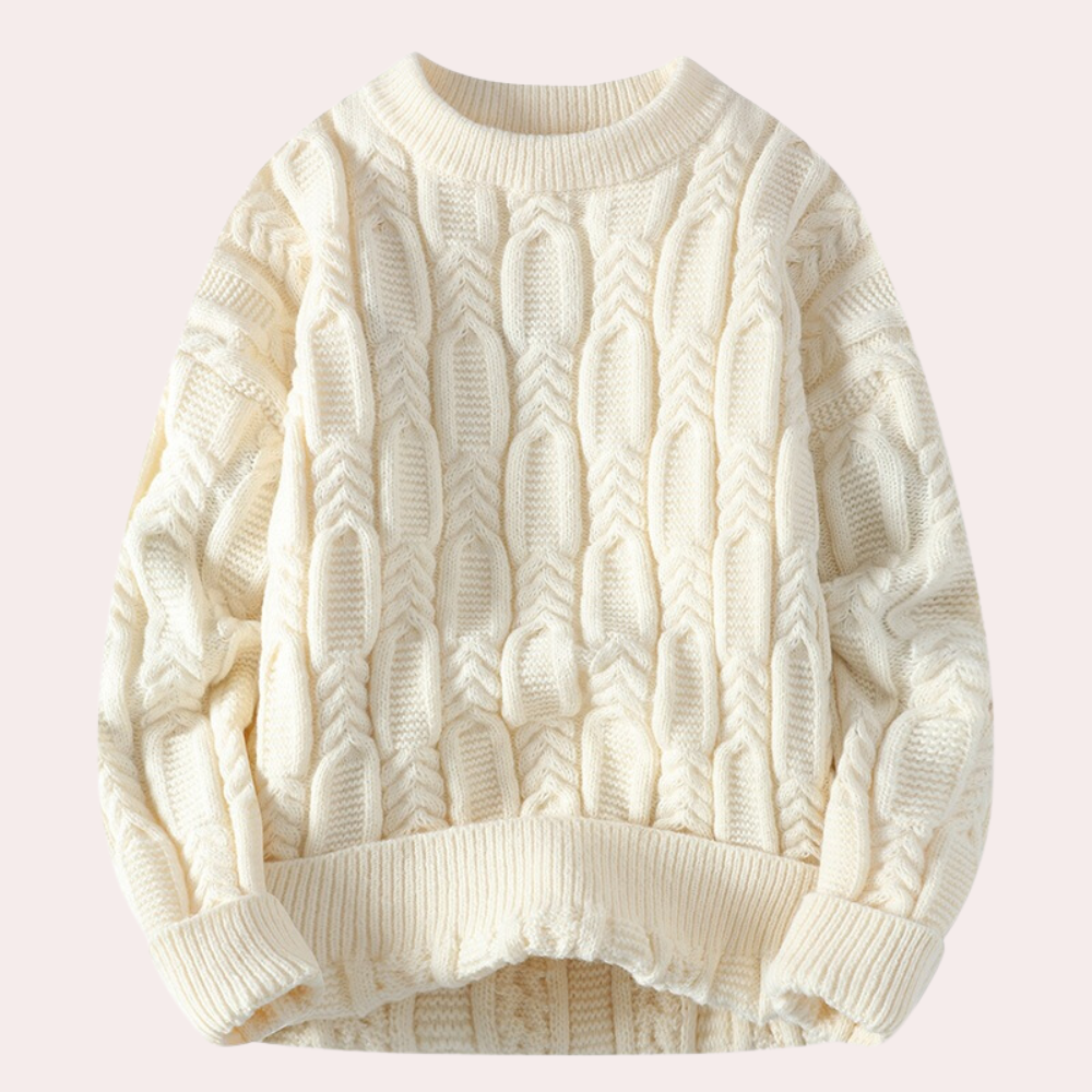 Pull en maille torsadée pour femmes – Pull oversize chaud pour automne et hiver