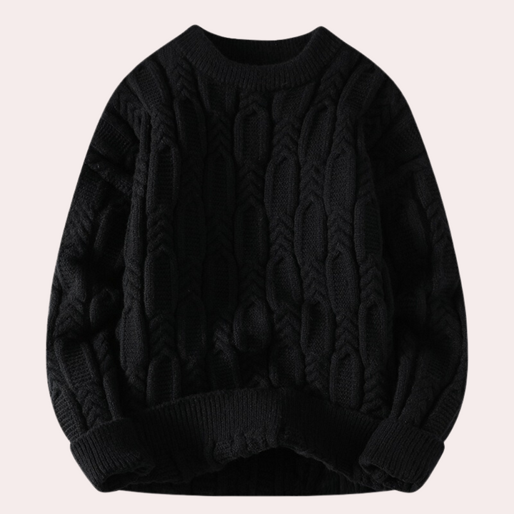 Pull en maille torsadée pour femmes – Pull oversize chaud pour automne et hiver