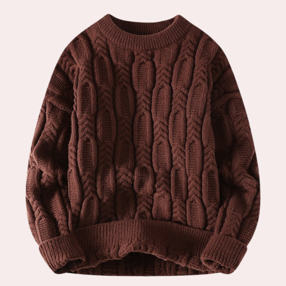 Pull en maille torsadée pour femmes – Pull oversize chaud pour automne et hiver