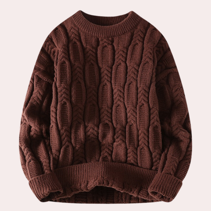 Pull en maille torsadée pour femmes – Pull oversize chaud pour automne et hiver