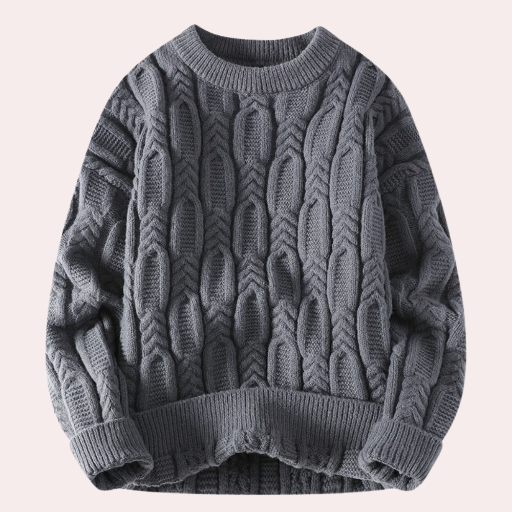 Pull en maille torsadée pour femmes – Pull oversize chaud pour automne et hiver