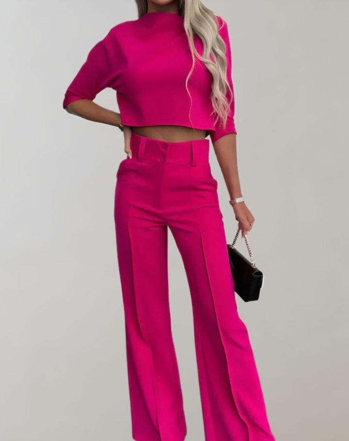 Lauretta - ensemble 2 pièces avec haut à manches courtes et pantalon ample