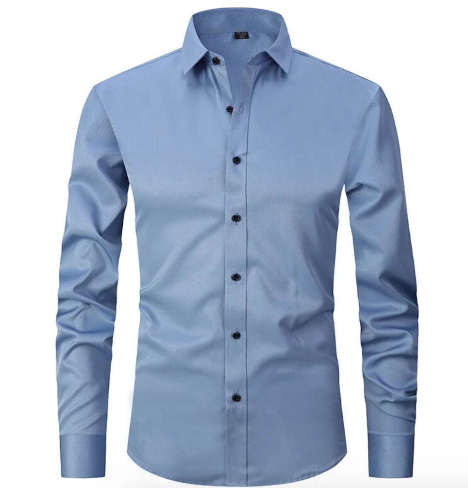 Chemise business homme – chemise stretch infroissable avec coupe slim pour bureau et événements