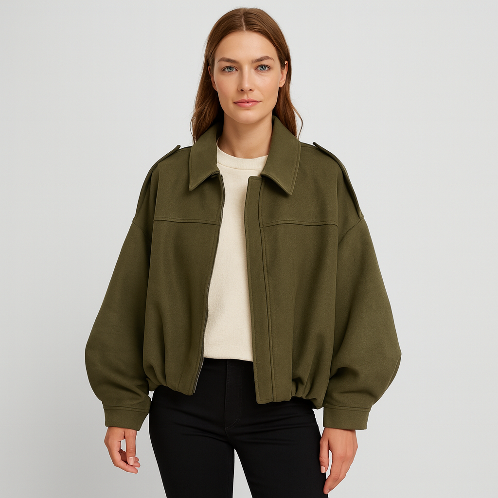 Maria Modehaus | kurtka damska w stylu militarnym z imitacji zamszu