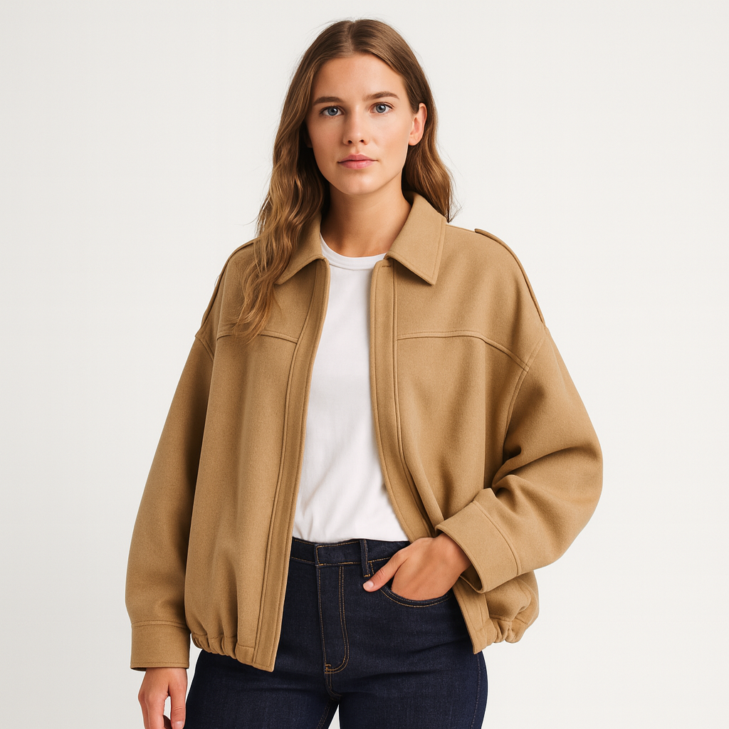 Maria Modehaus | kurtka damska w stylu militarnym z imitacji zamszu