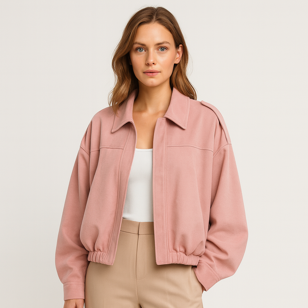 Maria Modehaus | kurtka damska w stylu militarnym z imitacji zamszu
