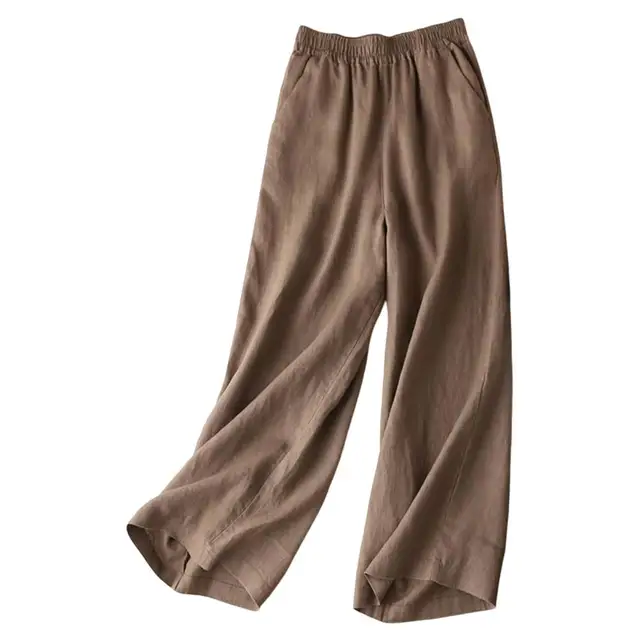 Lena - Pantalon large en lin et coton