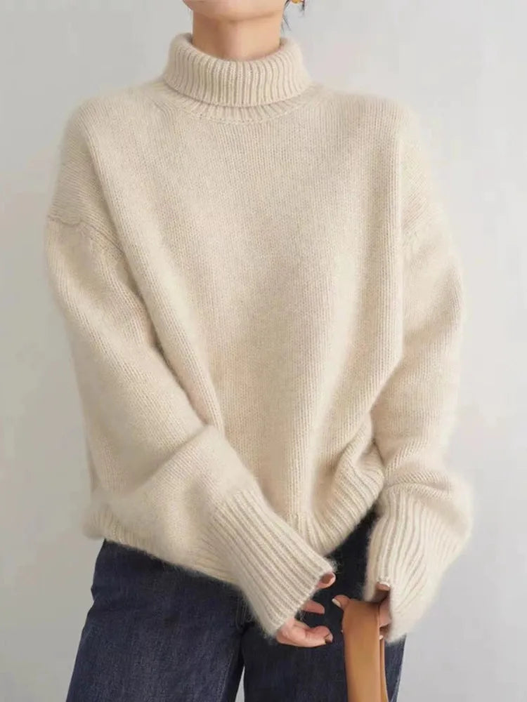 Beverly - gestrickter Rollkragenpullover warm