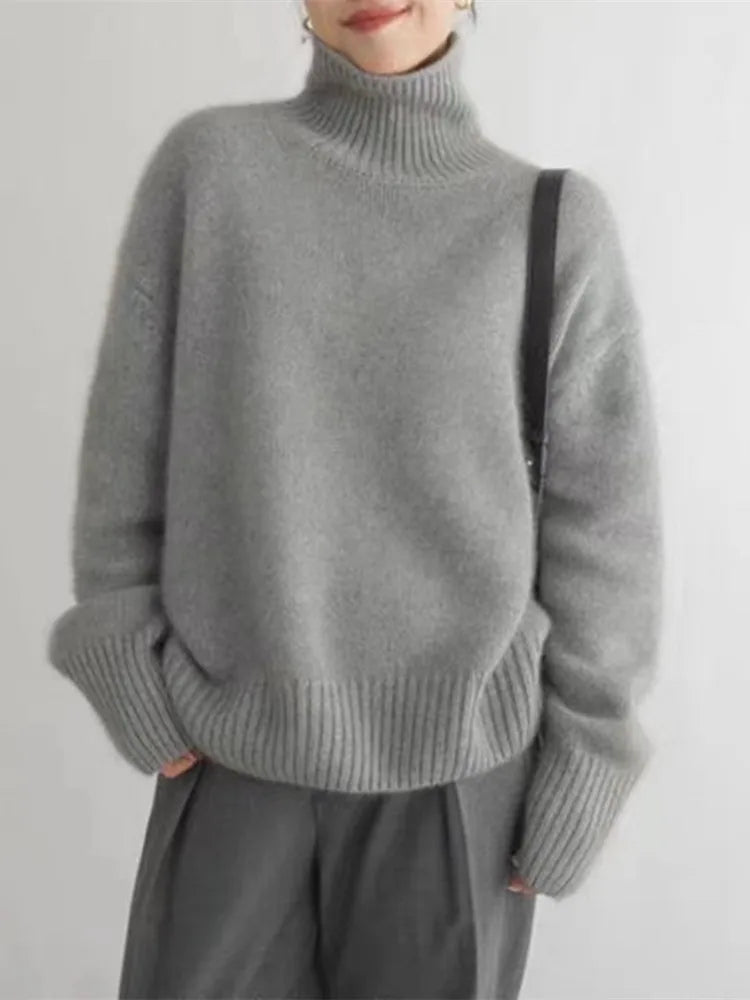 Beverly - gestrickter Rollkragenpullover warm