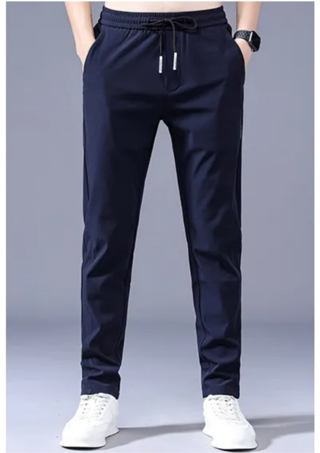 Pantalon de sport homme jogging slim fit – Pantalon de loisirs respirant avec cordon de serrage et poches