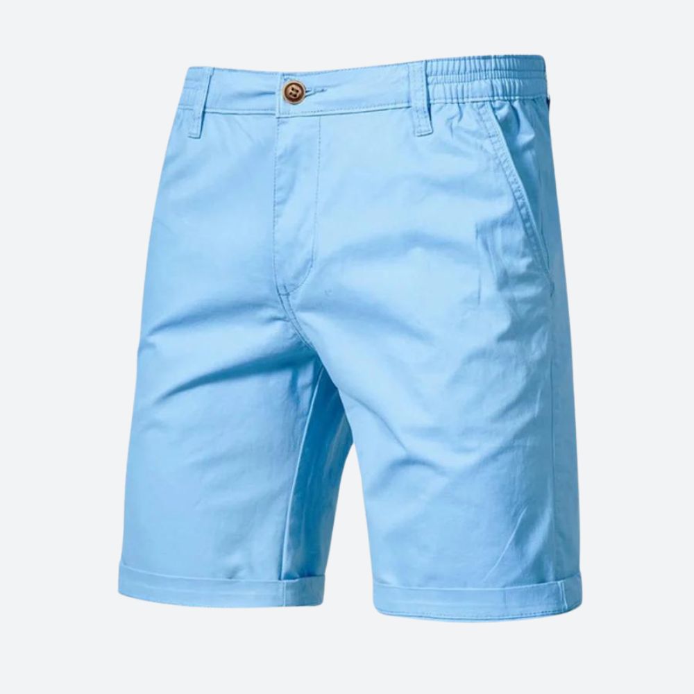 Shorts chino pour hommes – Pantalon d'été classique avec fermeture à bouton et passants de ceinture