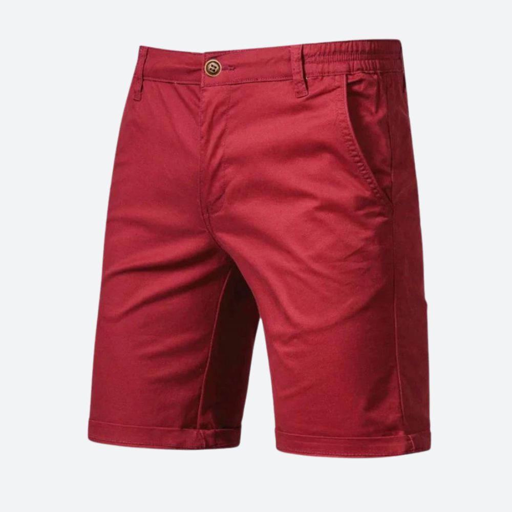 Shorts chino pour hommes – Pantalon d'été classique avec fermeture à bouton et passants de ceinture