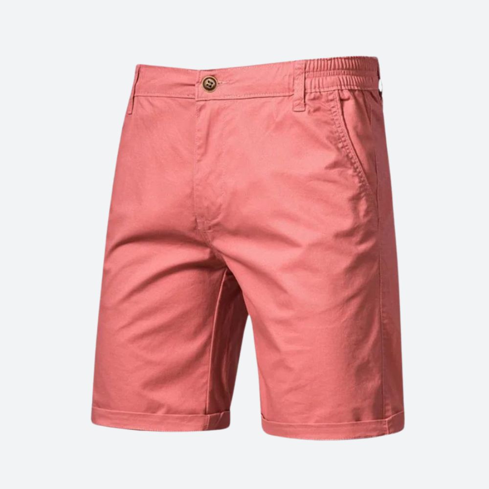 Shorts chino pour hommes – Pantalon d'été classique avec fermeture à bouton et passants de ceinture