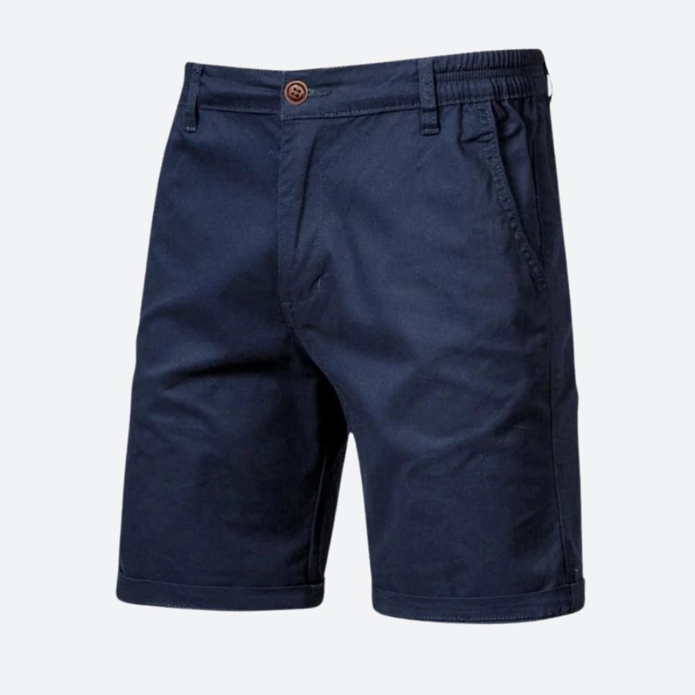 Shorts chino pour hommes – Pantalon d'été classique avec fermeture à bouton et passants de ceinture