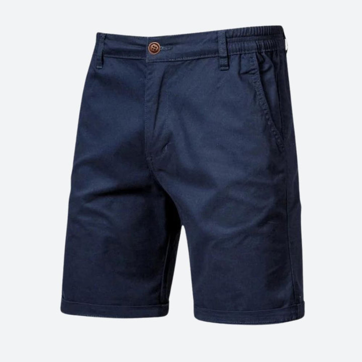Shorts chino pour hommes – Pantalon d'été classique avec fermeture à bouton et passants de ceinture
