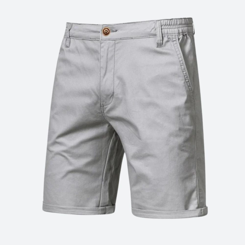 Shorts chino pour hommes – Pantalon d'été classique avec fermeture à bouton et passants de ceinture