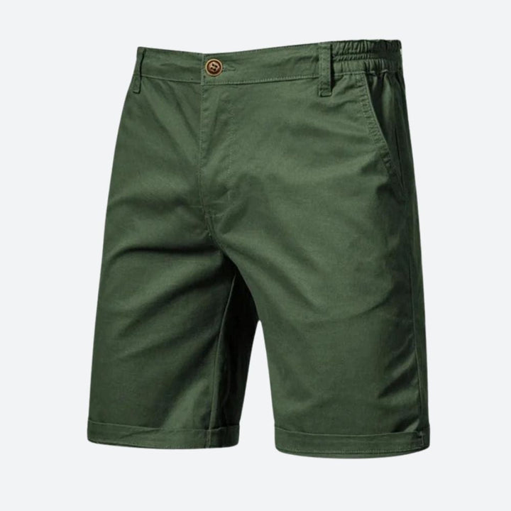 Shorts chino pour hommes – Pantalon d'été classique avec fermeture à bouton et passants de ceinture