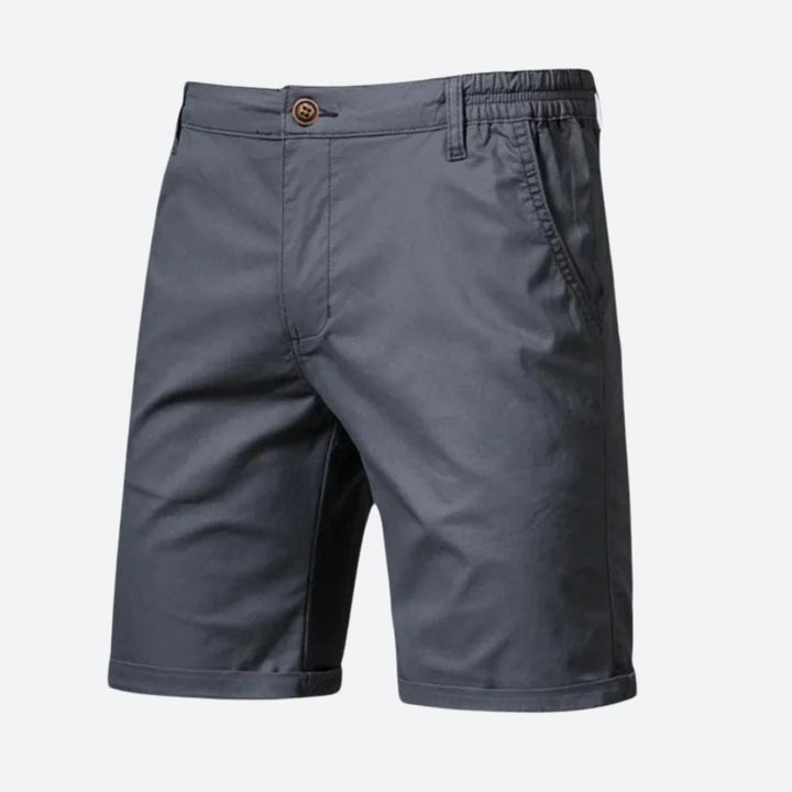 Shorts chino pour hommes – Pantalon d'été classique avec fermeture à bouton et passants de ceinture