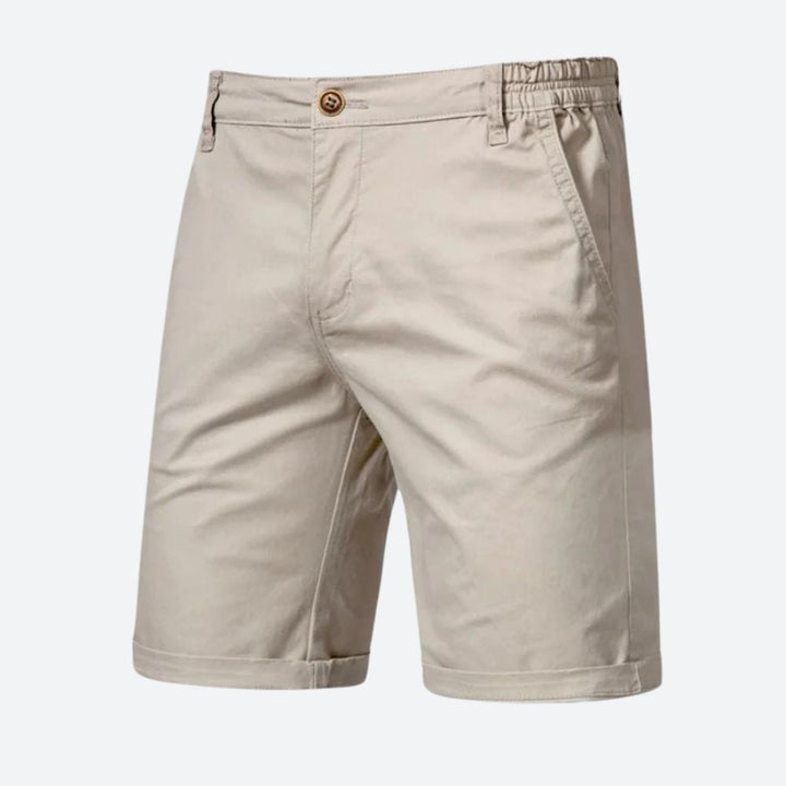 Shorts chino pour hommes – Pantalon d'été classique avec fermeture à bouton et passants de ceinture