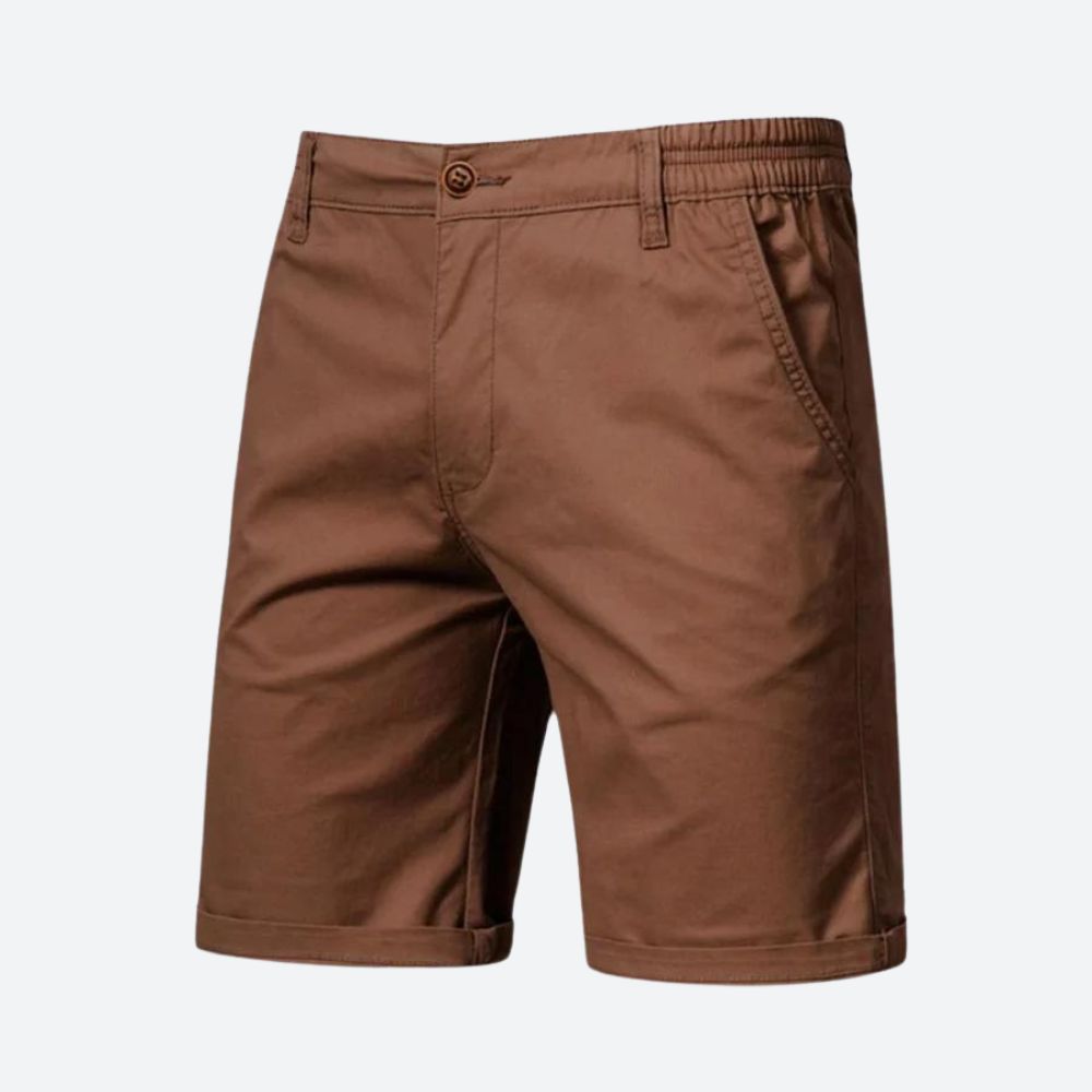 Shorts chino pour hommes – Pantalon d'été classique avec fermeture à bouton et passants de ceinture