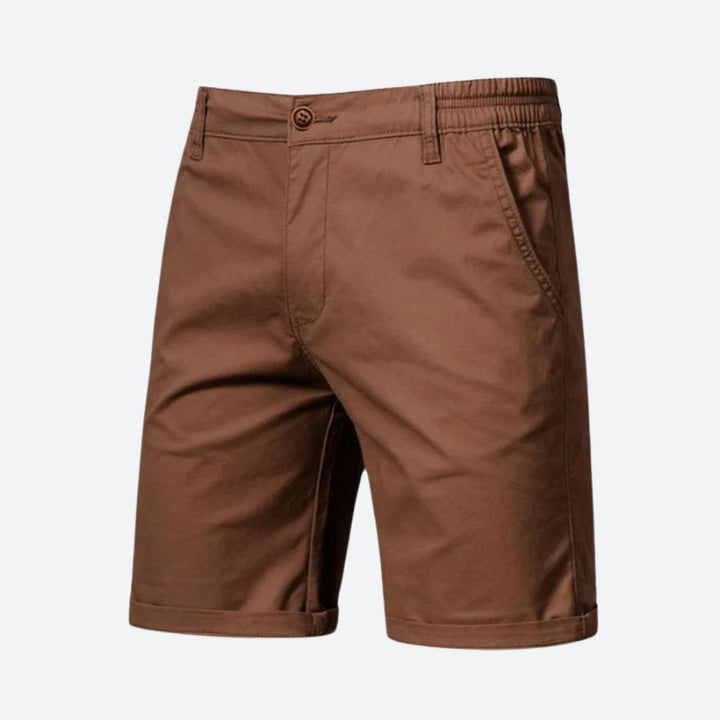 Shorts chino pour hommes – Pantalon d'été classique avec fermeture à bouton et passants de ceinture