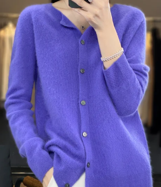 Rochelle - Cardigan à col en O Pull pour femme