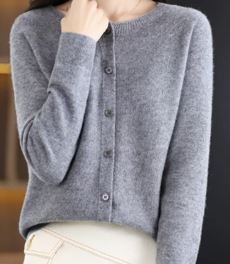 Rochelle - Cardigan à col en O Pull pour femme
