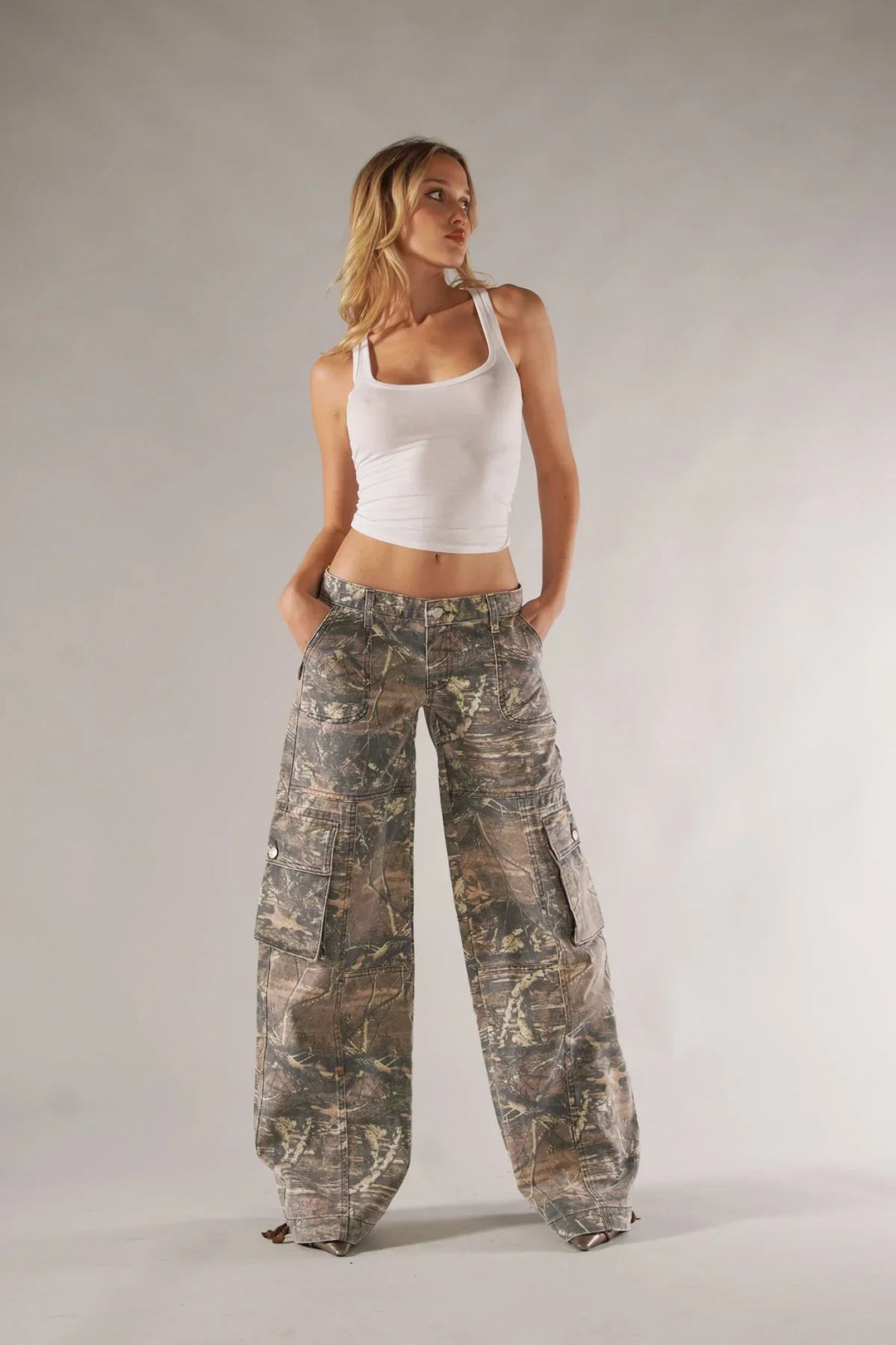 Pantalon cargo ample pour femmes – Pantalon camouflage style rue Y2K avec poches