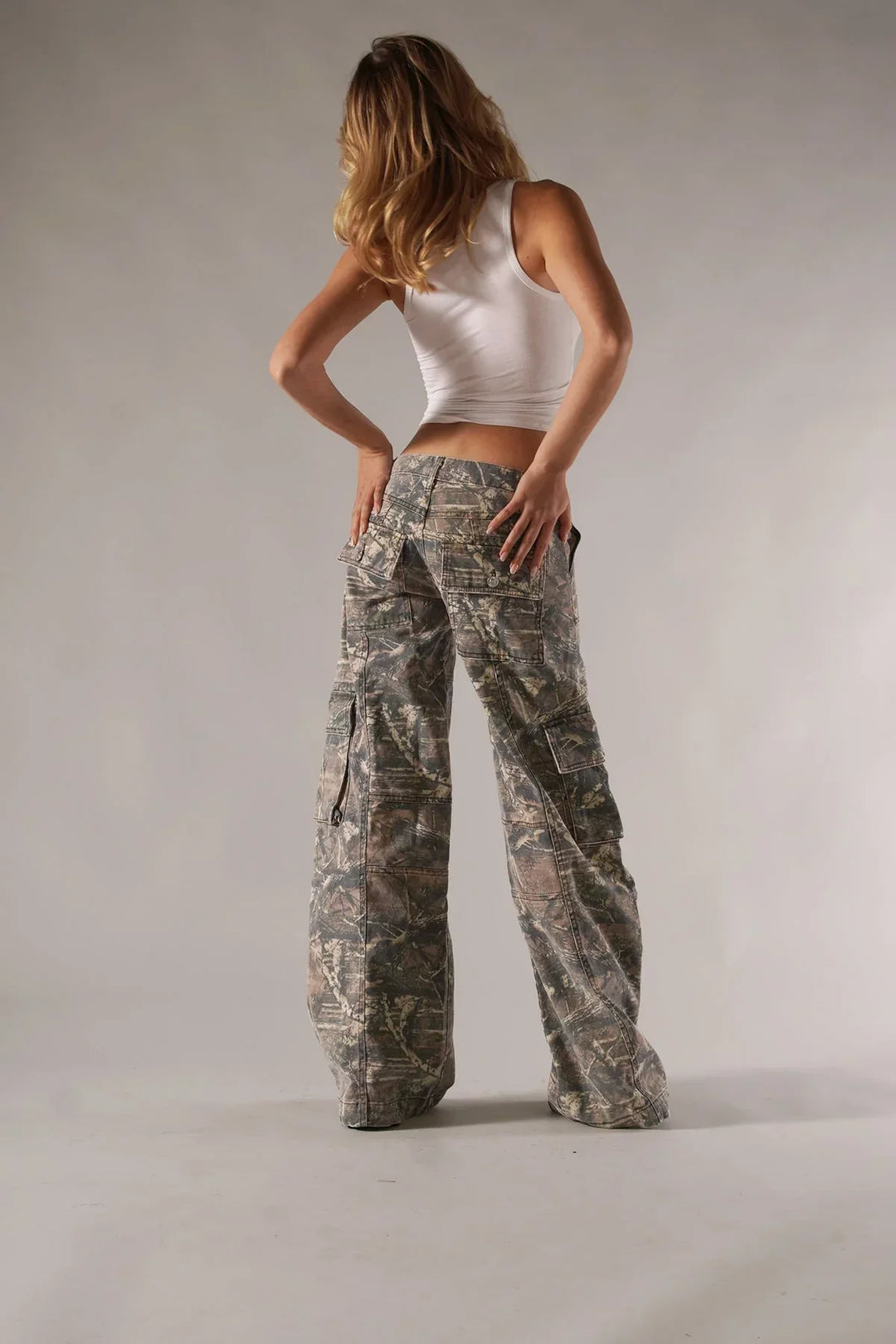 Pantalon cargo ample pour femmes – Pantalon camouflage style rue Y2K avec poches