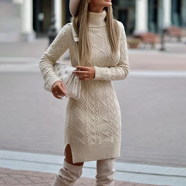 Grenat - Robe en tricot - Chic - Matériau luxueux - Adapté au quotidien pour femmes
