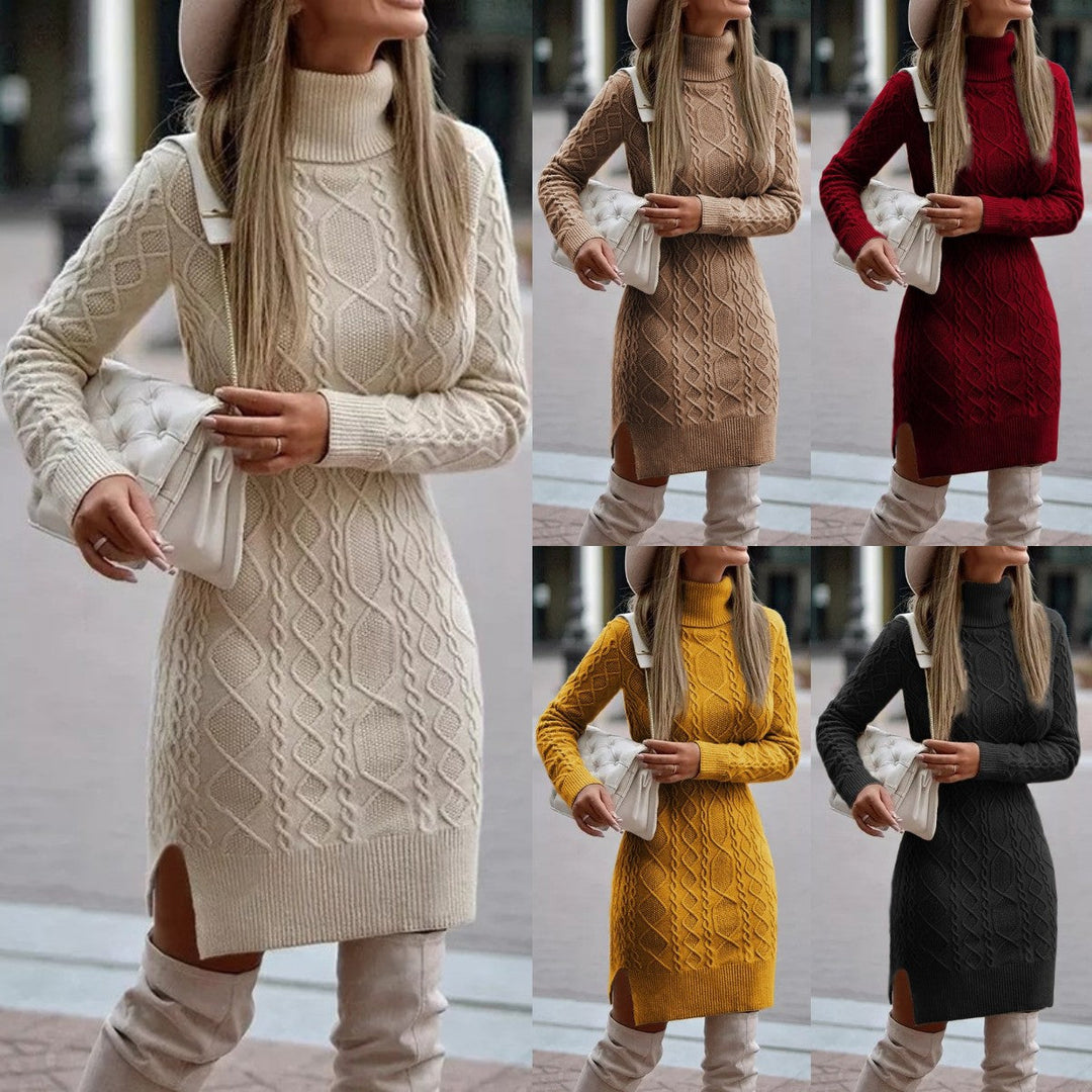Grenat - Robe en tricot - Chic - Matériau luxueux - Adapté au quotidien pour femmes