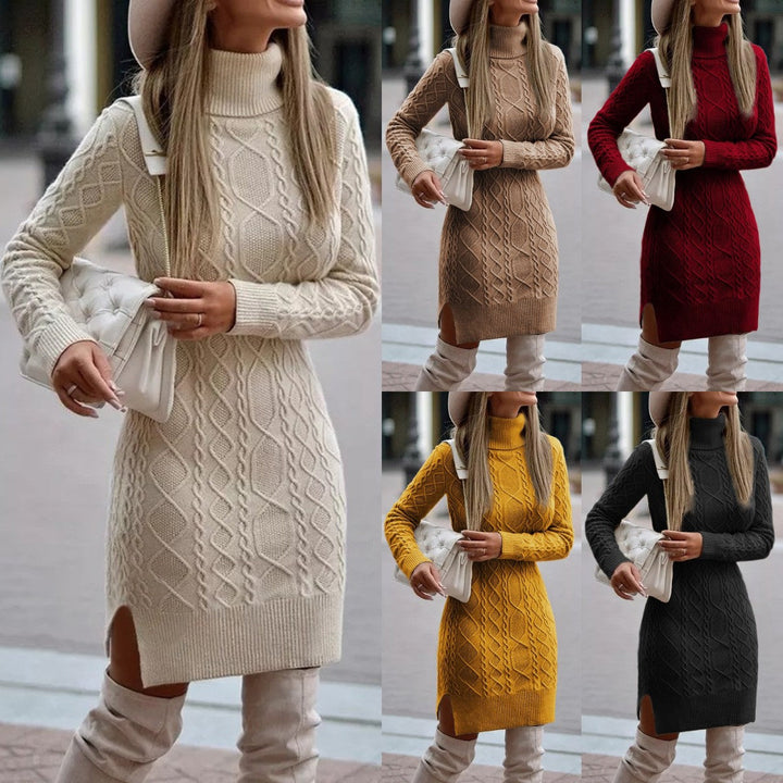 Grenat - Robe en tricot - Chic - Matériau luxueux - Adapté au quotidien pour femmes