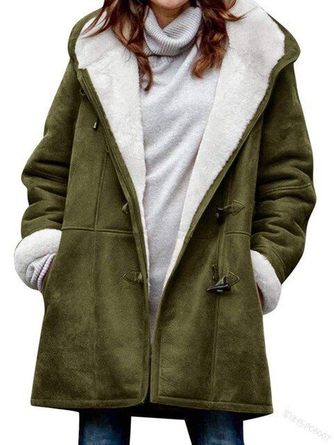 Isabella - Cappotto casual con cappuccio e fodera in pile