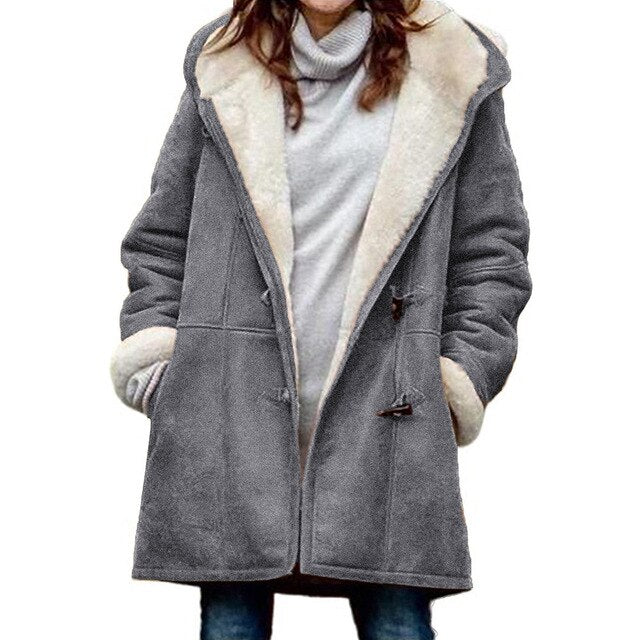 Isabella - Cappotto casual con cappuccio e fodera in pile