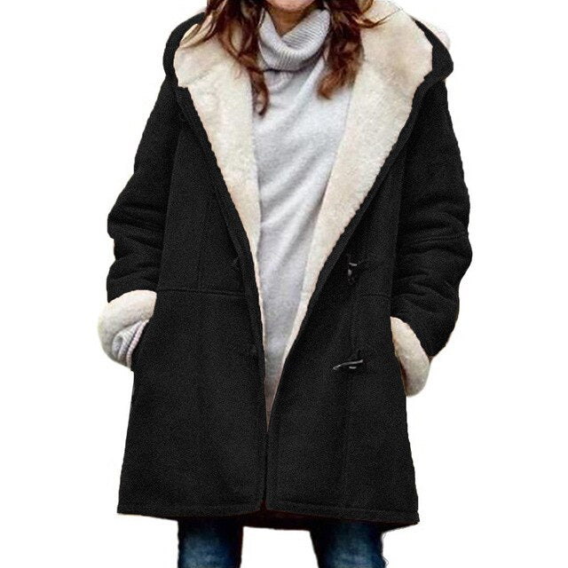 Isabella - Cappotto casual con cappuccio e fodera in pile