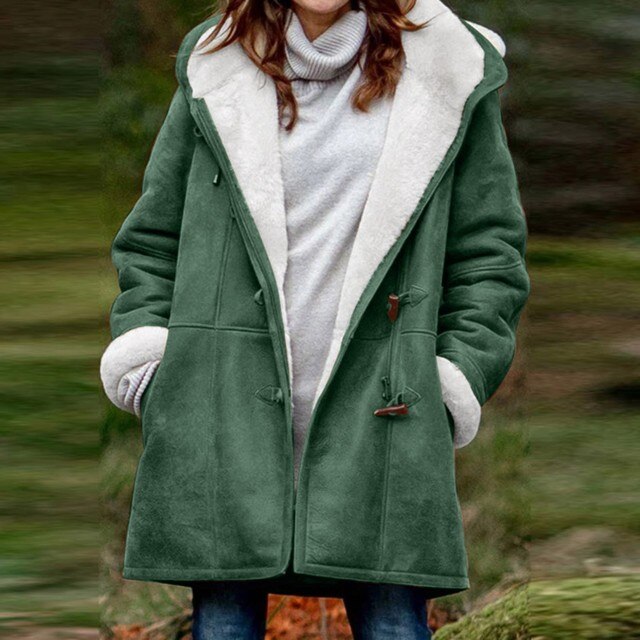 Isabella - Cappotto casual con cappuccio e fodera in pile