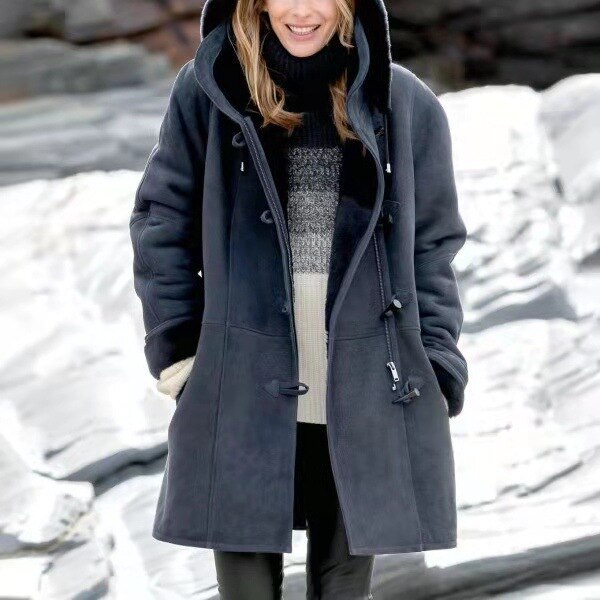 Isabella - Cappotto casual con cappuccio e fodera in pile